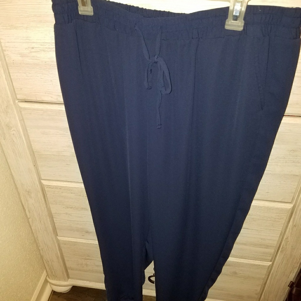 Navy blue linen pants